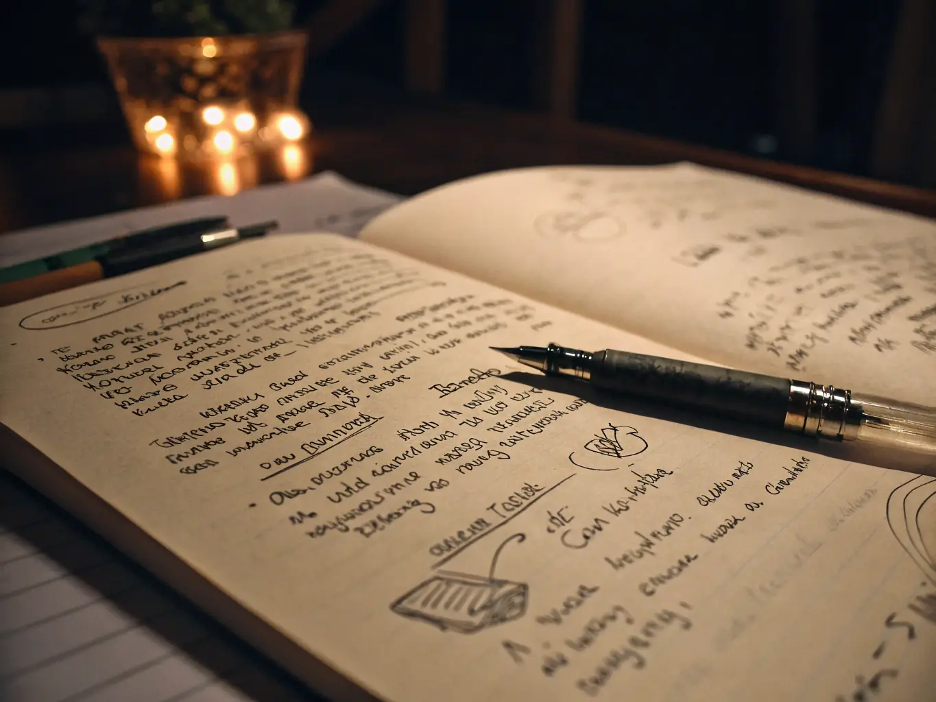 A close-up of a book page with highlighted quotes and annotations, emphasizing the emotionally rich and thought-provoking content of Reality Escape Publishing's books.