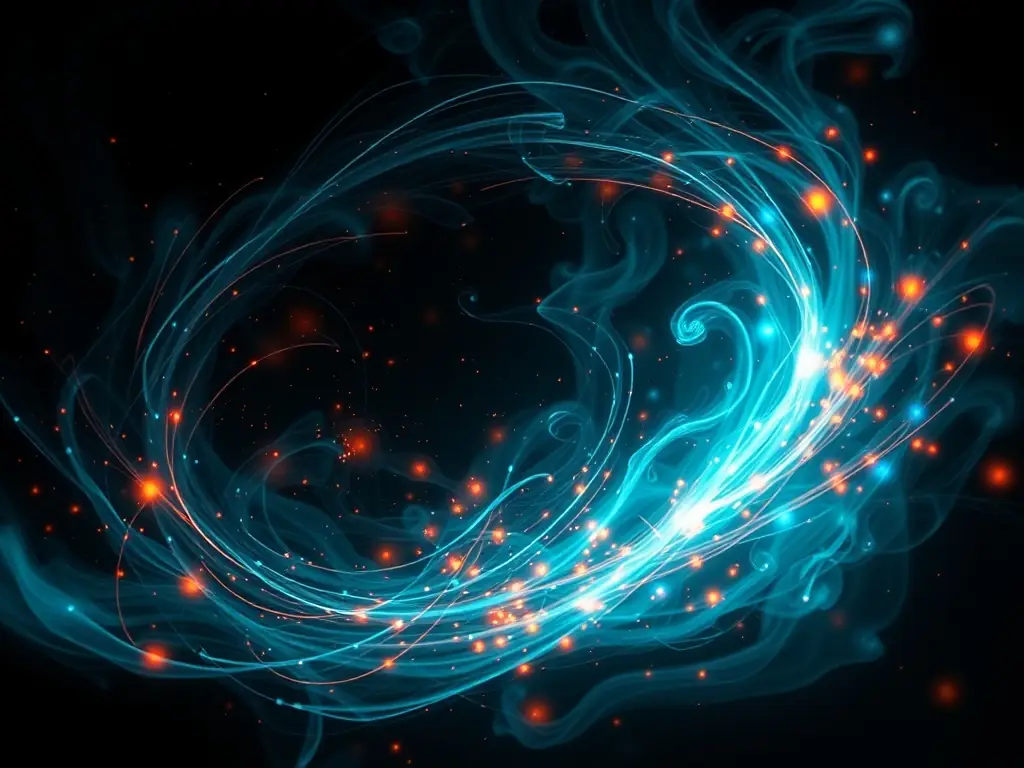 An abstract image representing a character's inner world, with swirling colors and symbolic elements, representing character-centered speculative stories.