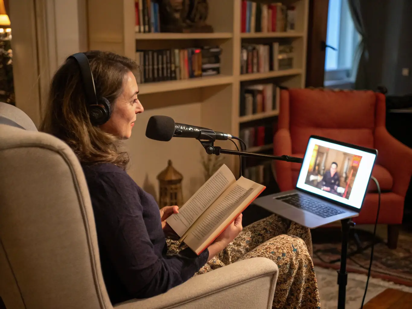 A reader engrossed in a book, surrounded by soft, warm lighting, symbolizing the immersive experience of reading a Reality Escape Publishing novel.