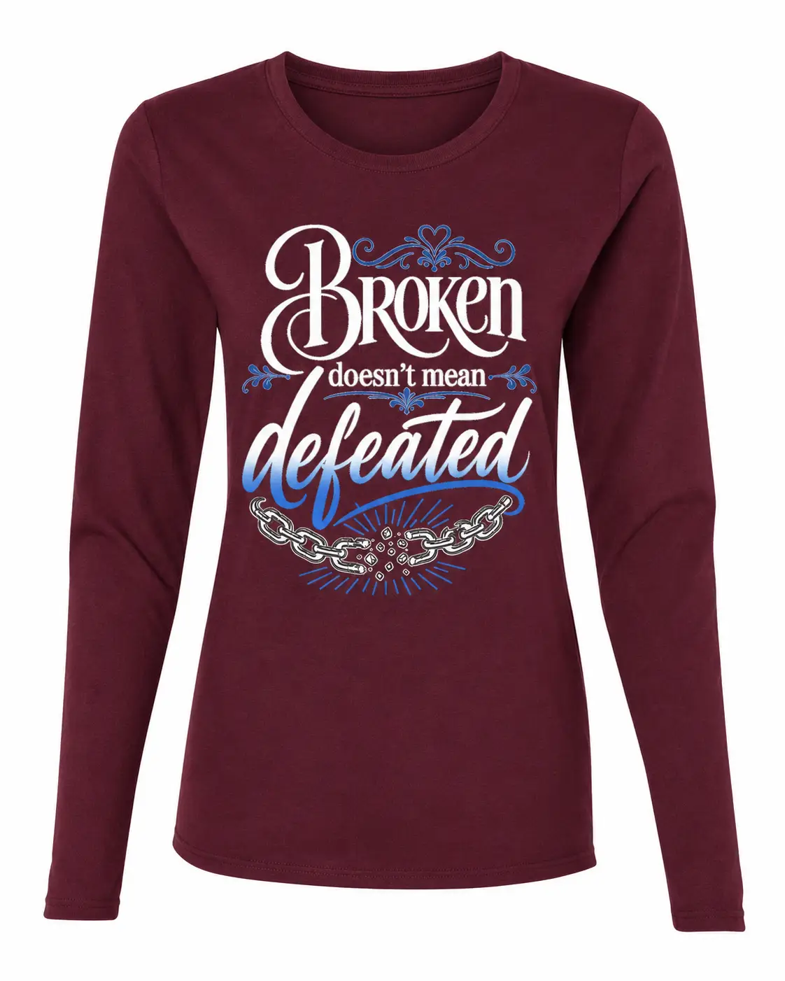 Broken Doesn’t Mean Defeated Women’s Long-Sleeve Shirt — Dancing Beyond the Chains - Image 5