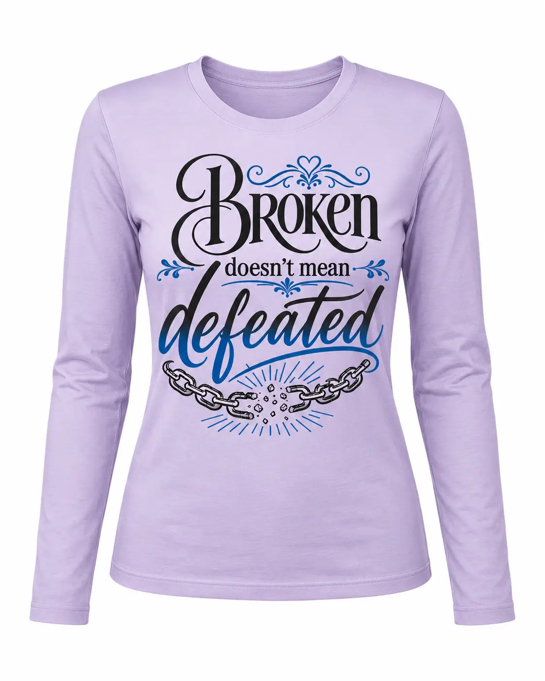 Broken Doesn’t Mean Defeated Women’s Long-Sleeve Shirt — Dancing Beyond the Chains - Image 3